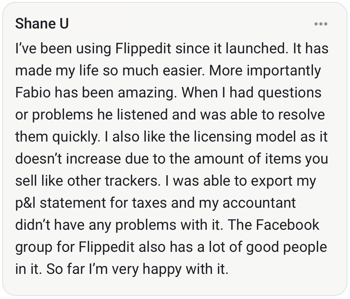 Flippedit customer review from Shane U