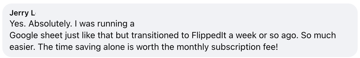 Flippedit customer review from Jerry L